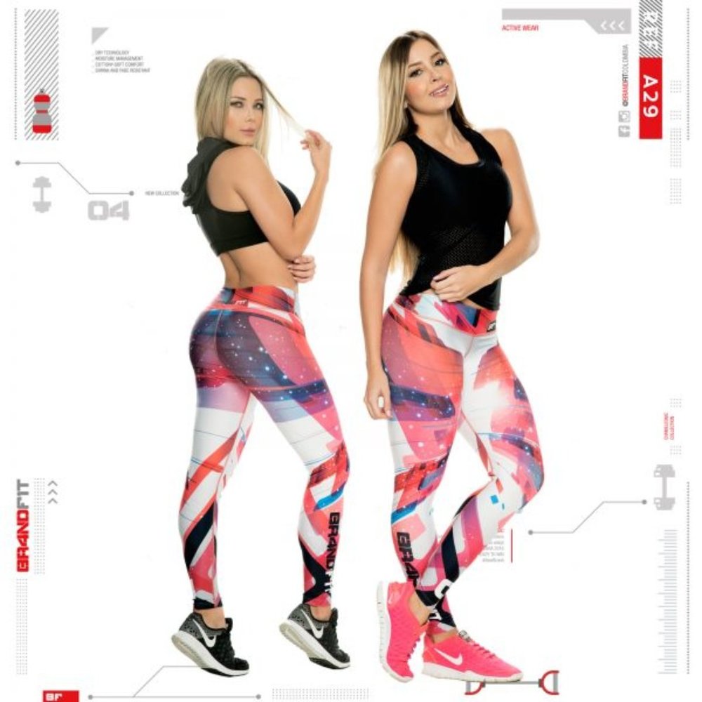 BrandFit High-Waist Colombian Leggings- High Compression..ONE SIZE S-M)